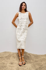 Calla Elbise - Beyaz Deniz Kabuğu Örme