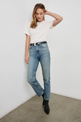 Pamuklu Kaşmir Tişört - Beyaz