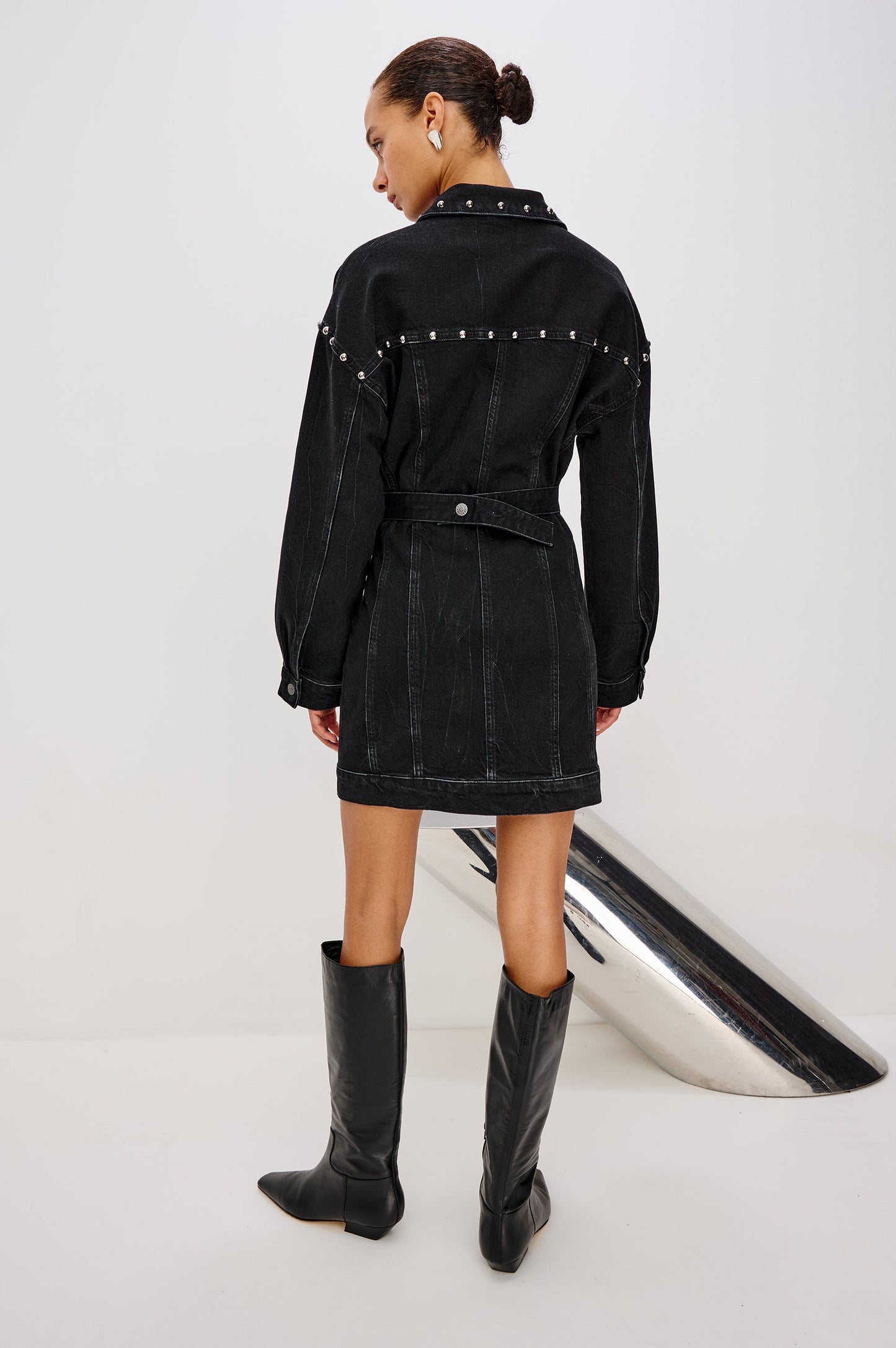 Ladera Elbise - Siyah Taşli