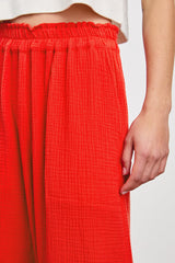 Leon Crop Pantolon - Kiraz