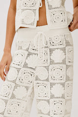 Maja Pantolon - Beyaz Deniz Kabuğu Örme