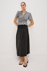 Portıa Top - Kül Seersuker