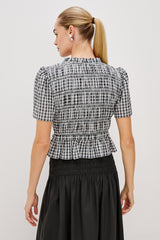 Portıa Top - Kül Seersuker