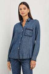 Saya Gömlek - Koyu Vıntage Yıkama