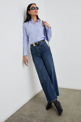 Stına Gömlek - Oxford Beyaz Çizgili