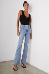 Sunset Slım Flare - Bluebell Dıstress