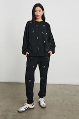 Üniversite Sweatshirt'Ü - Siyah Şampanya İşlemeli