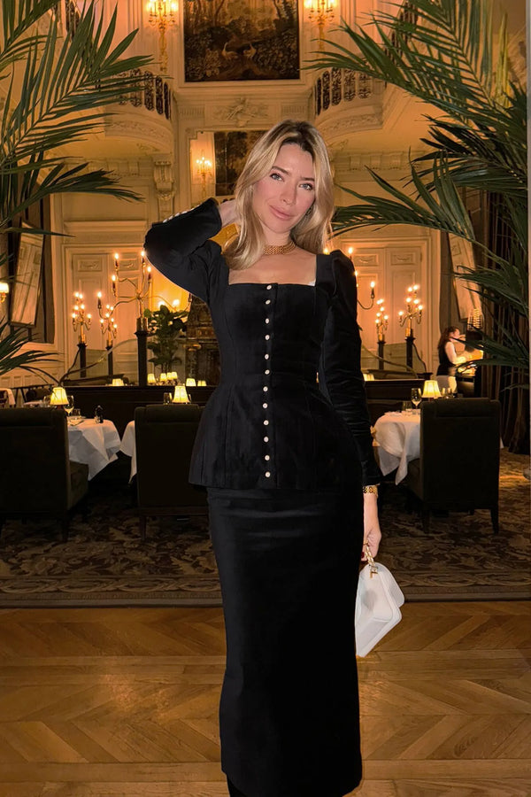 Kadife Uzun Kollu Üst