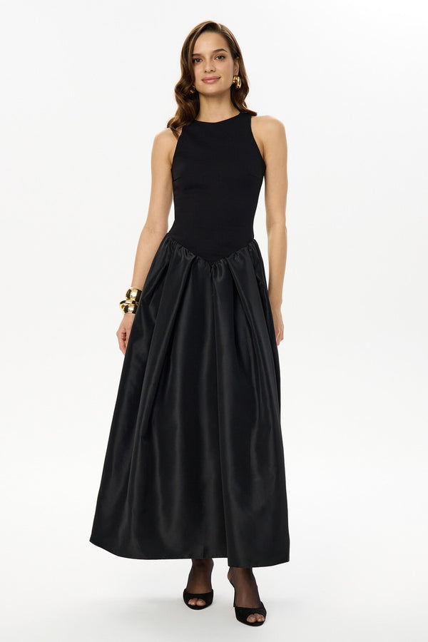 Kabarık Etekli Midi Elbise