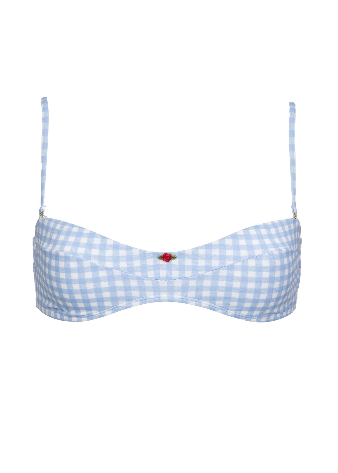 Don Açık Mavi Gingham - Üst Kısım