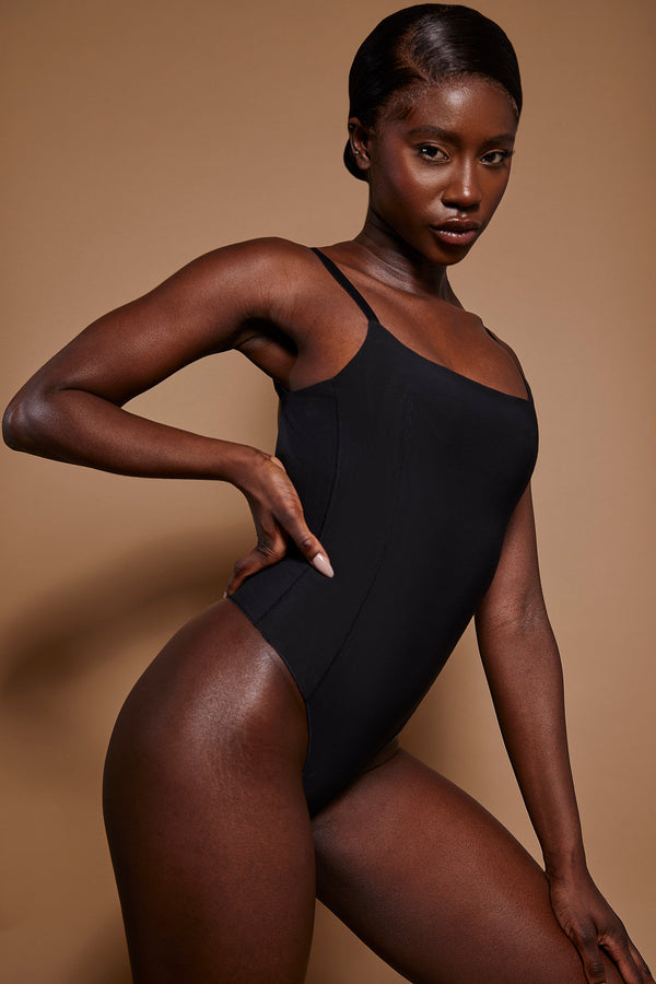 Siyah Yumuşak File Bodysuit