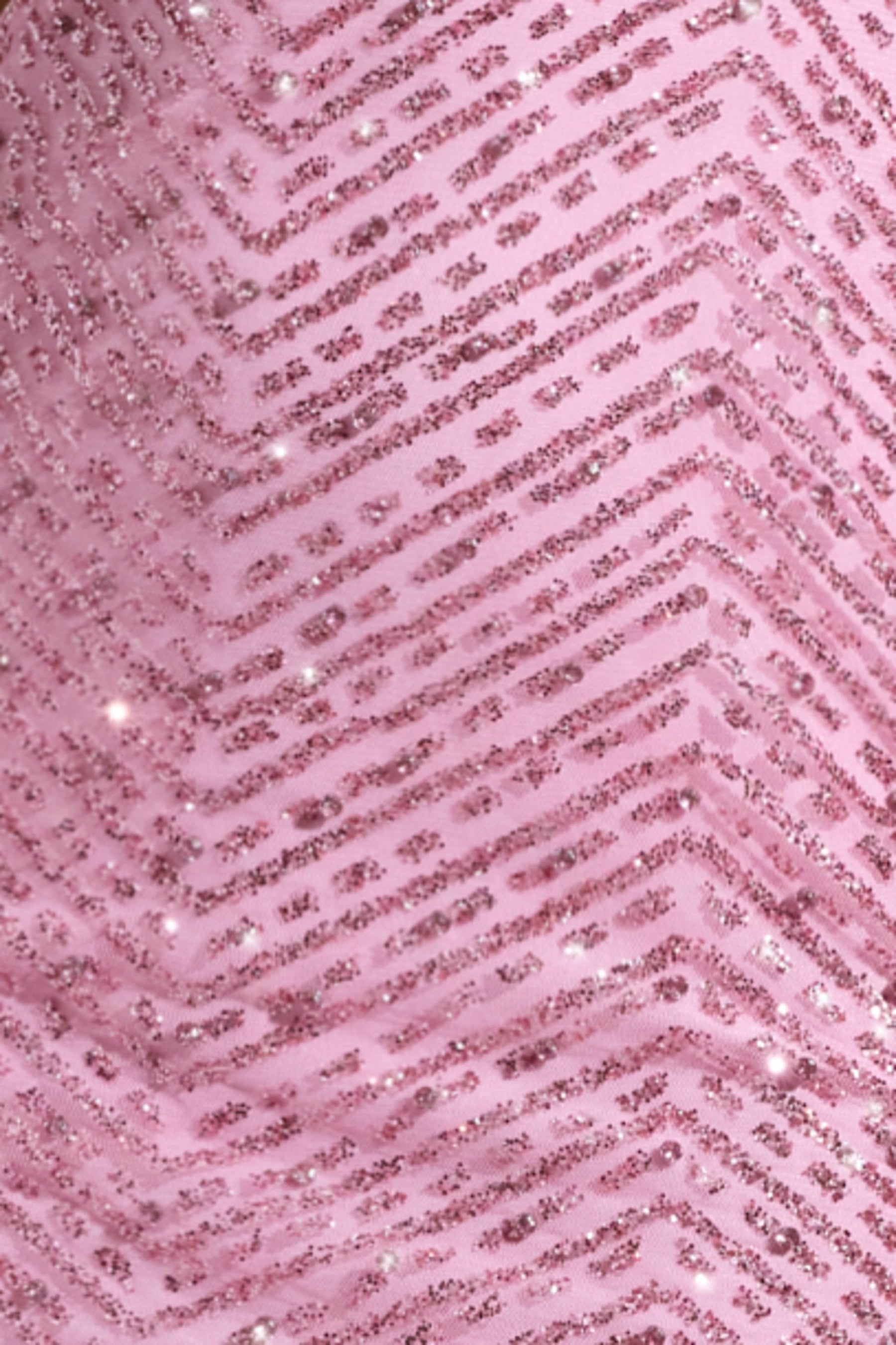 Pembe Renkli, İşlemeli, Balıkçı Yakalı Maksi Elbise