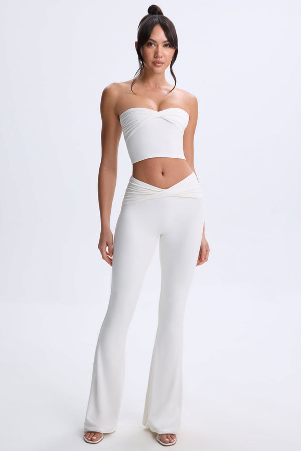 Beyaz Petite Twist-Flonded Pantolon