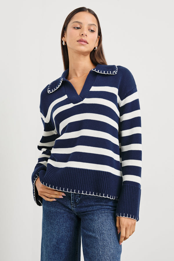Athena Sweater - Lacivert Fildişi Çizgili