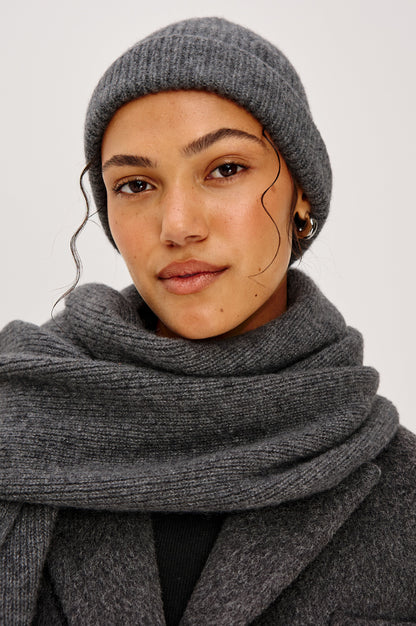 Sonbahar Kaşmir İpek Örgü Şapka - Gök Gürültüsü