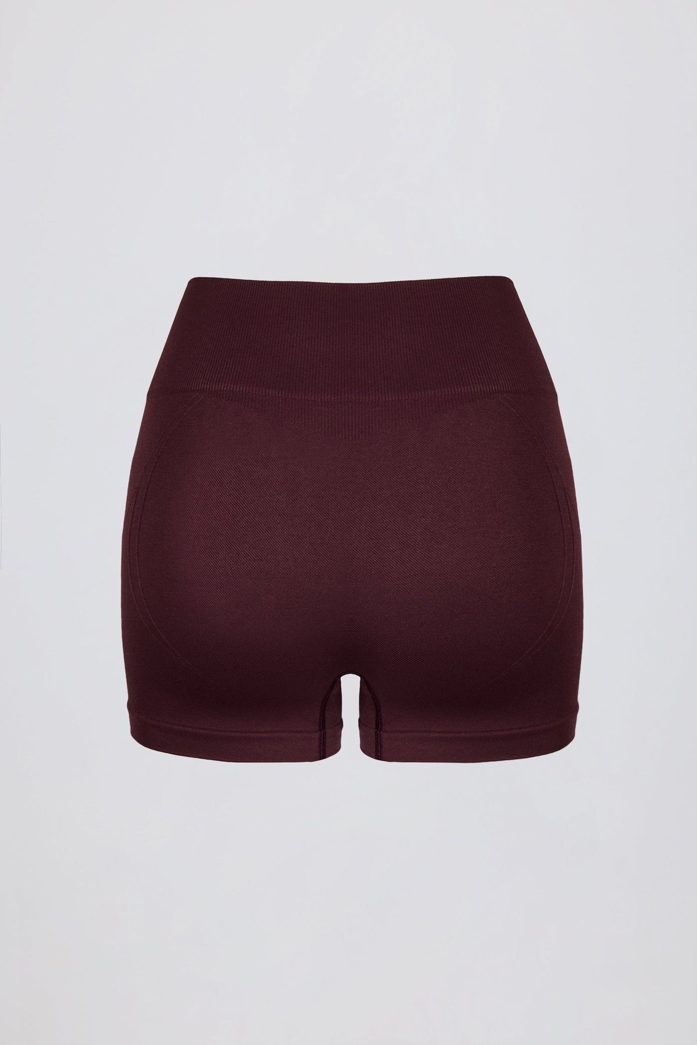 Bordo Renkli Dikişsiz Süper Şekillendirici Mini Şort
