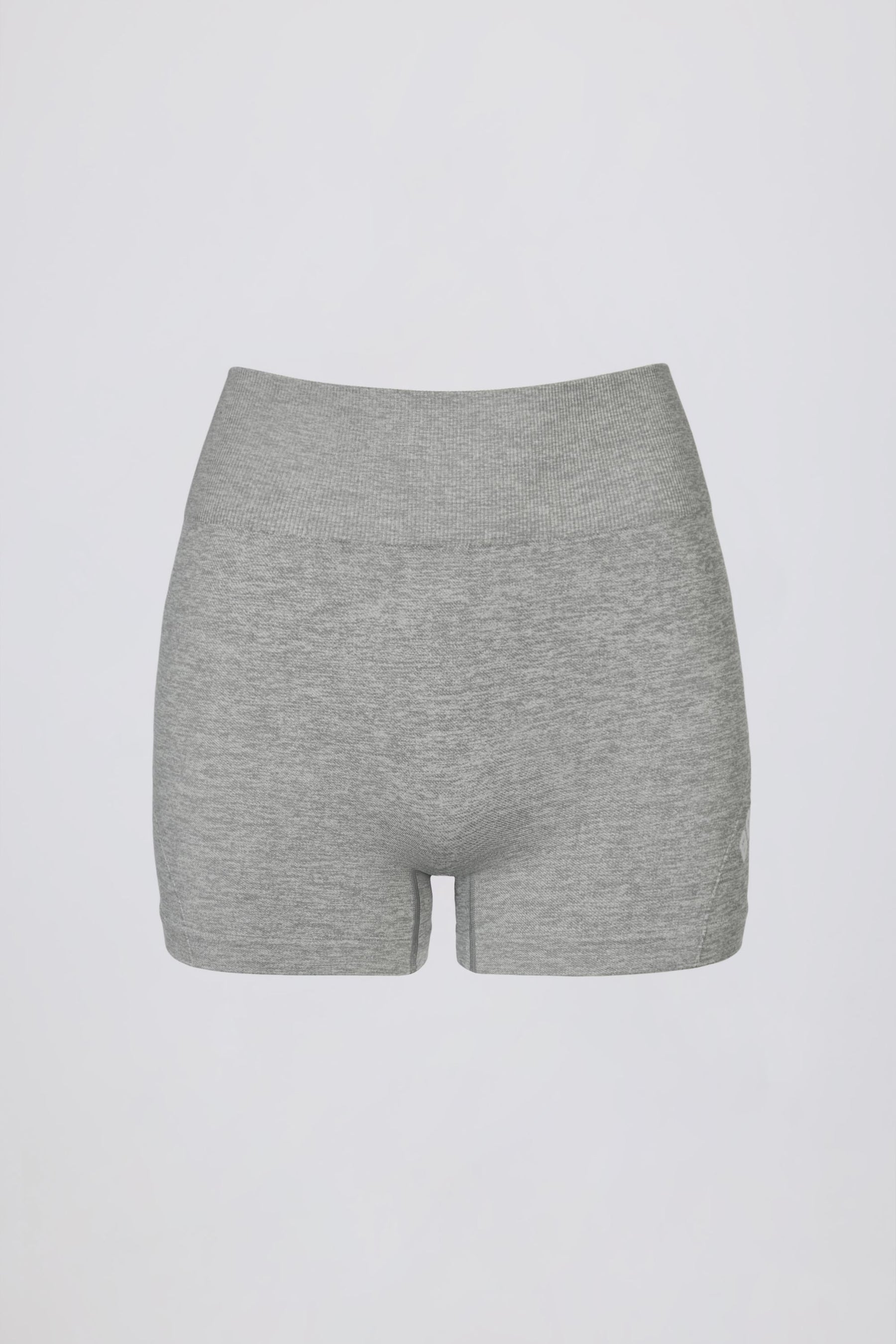 Gri Melanj Renginde Super Sculpt Dikişsiz Mini Şort
