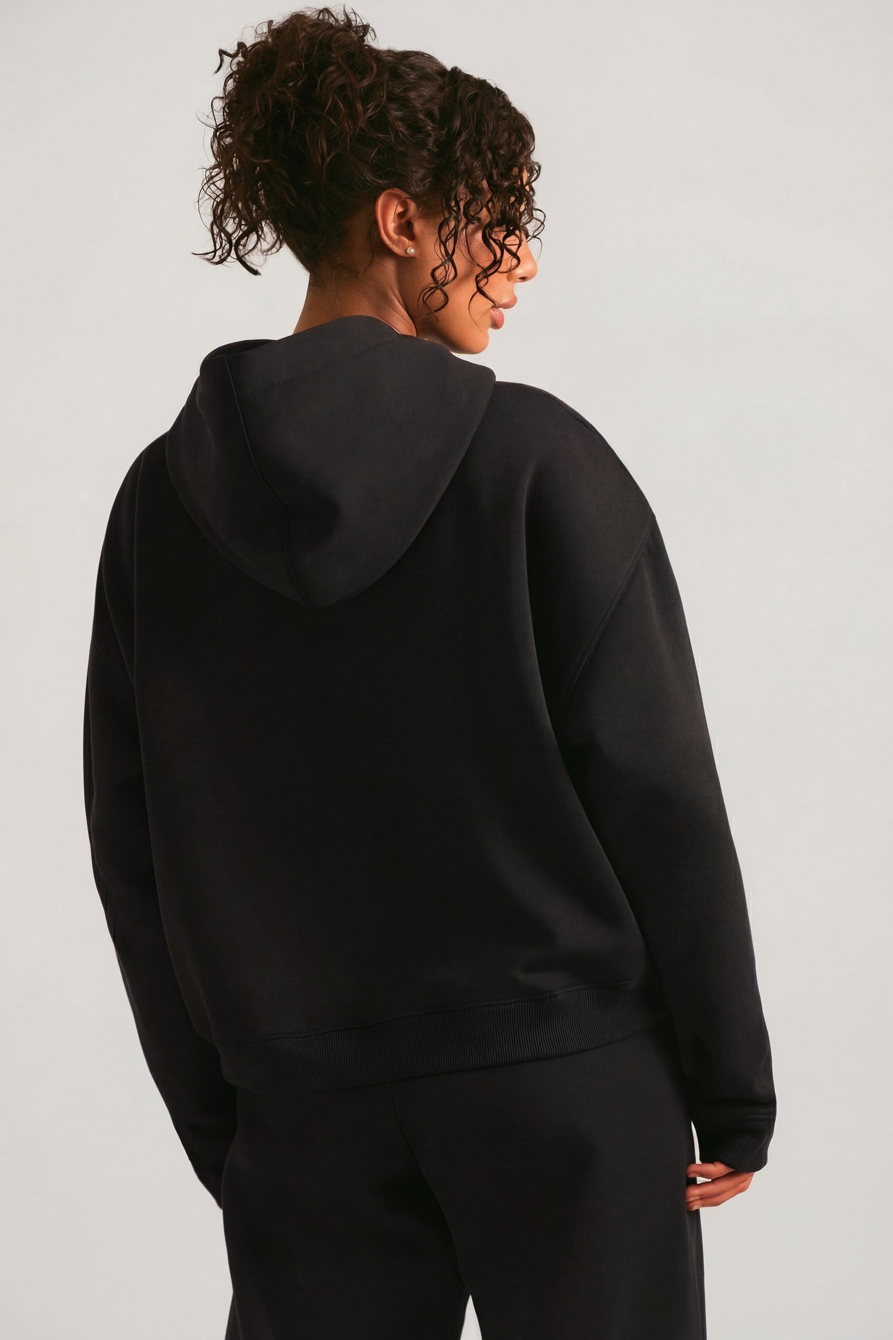 Siyah Oversize Kapüşonlu Sweatshirt