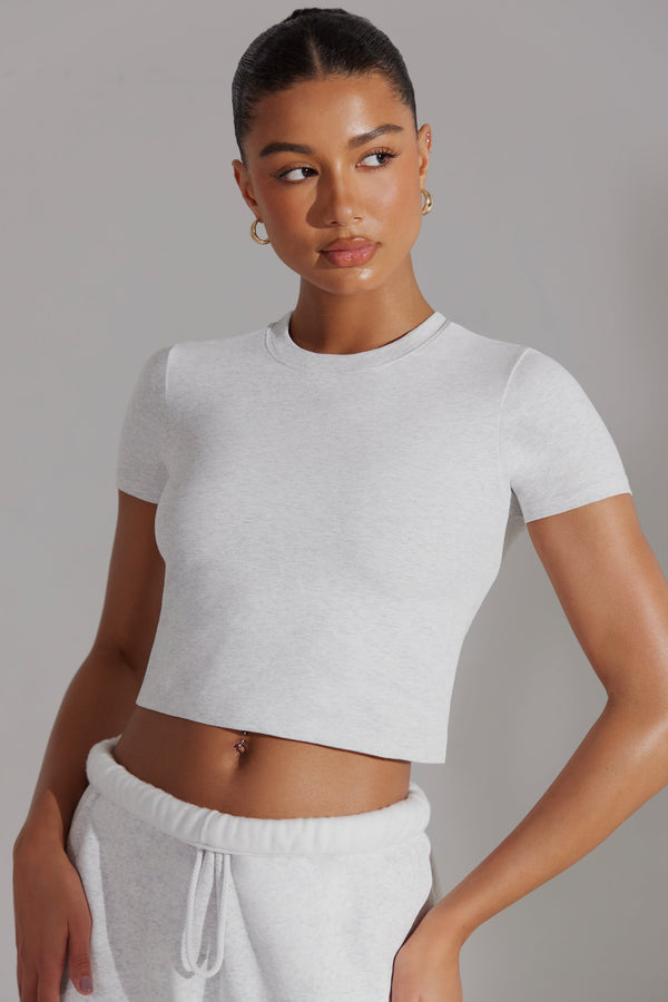 Heather Grey Kısa Kollu Bebek Tişörtü