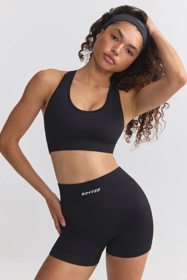 Siyah Flexirib Mini Şort