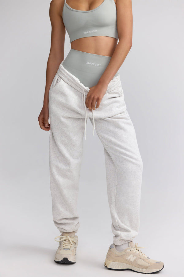 Heather Grey Orta Bel Jogger Pantolon