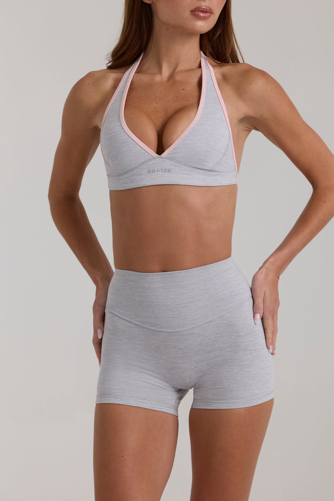 Gri Melanj Kumaştan Yumuşak Aktif Spor Sütyeni
