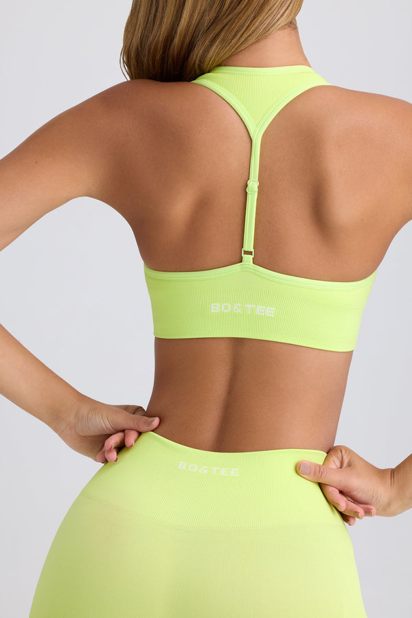 Key Lime Renginde Super Sculpt Dikişsiz T-Sırtlı Spor Sütyeni