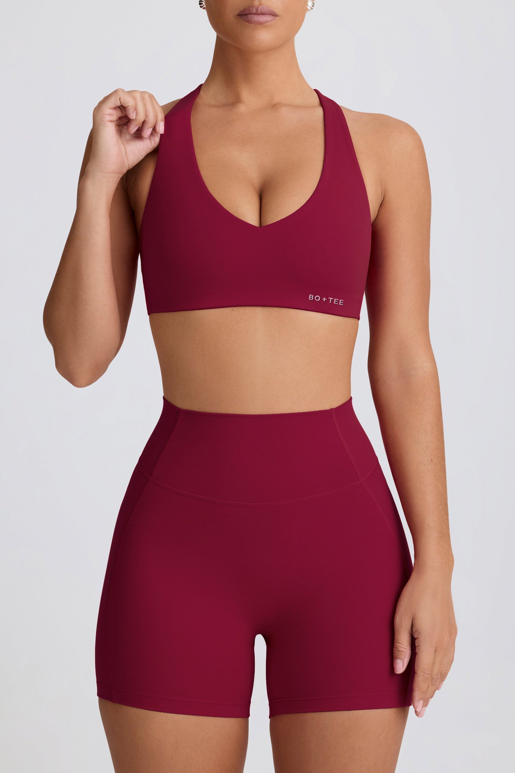 Bordo Renkli Yumuşak Aktif Mini Şort
