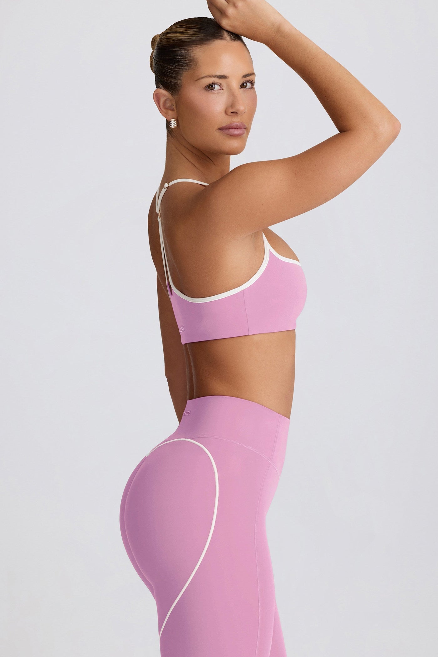Yumuşak, Aktif, Kalp Yaka Spor Sütyeni, Toz Pembe