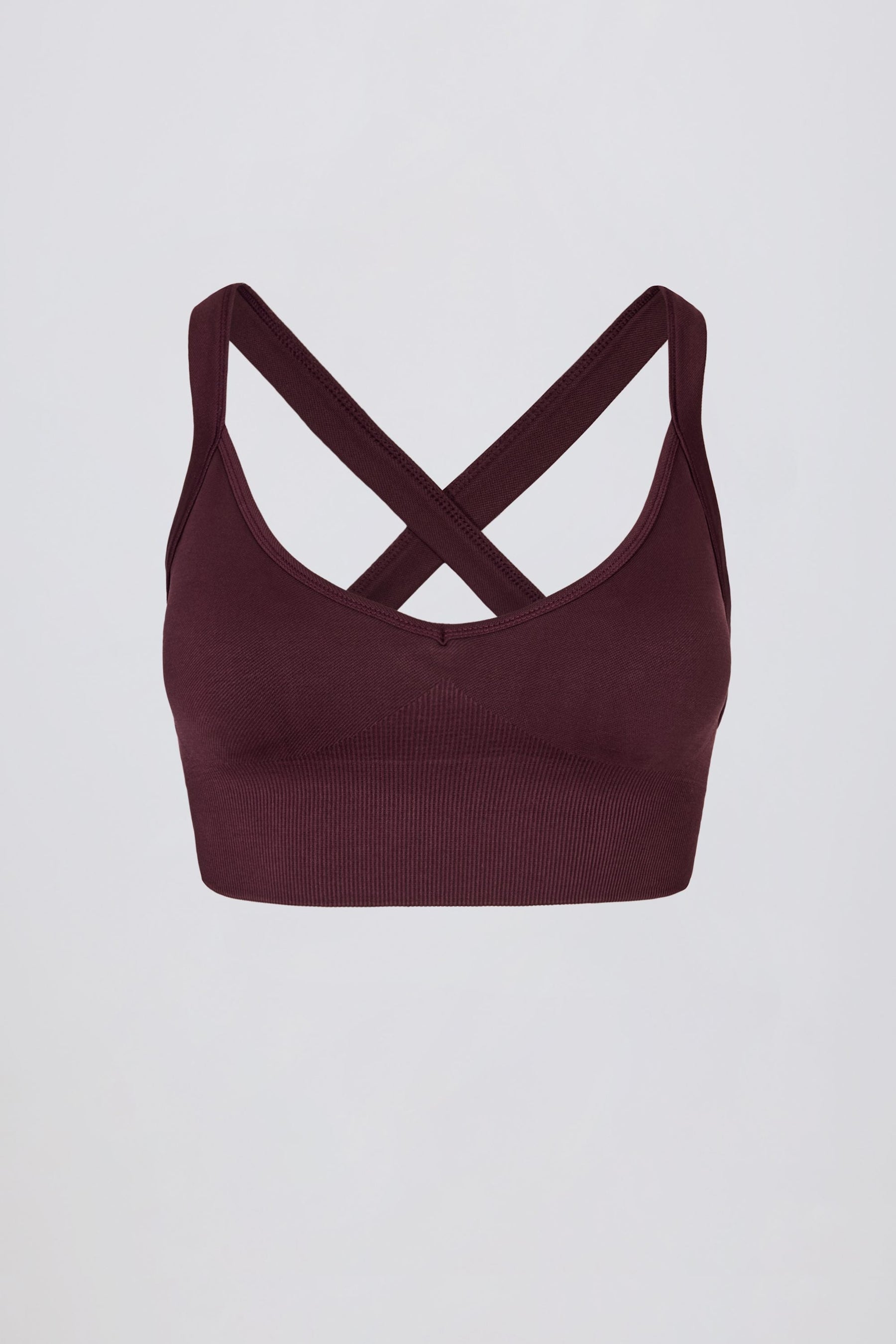 Super Sculpt Dikişsiz Çapraz Sırtlı Spor Sütyeni, Bordo