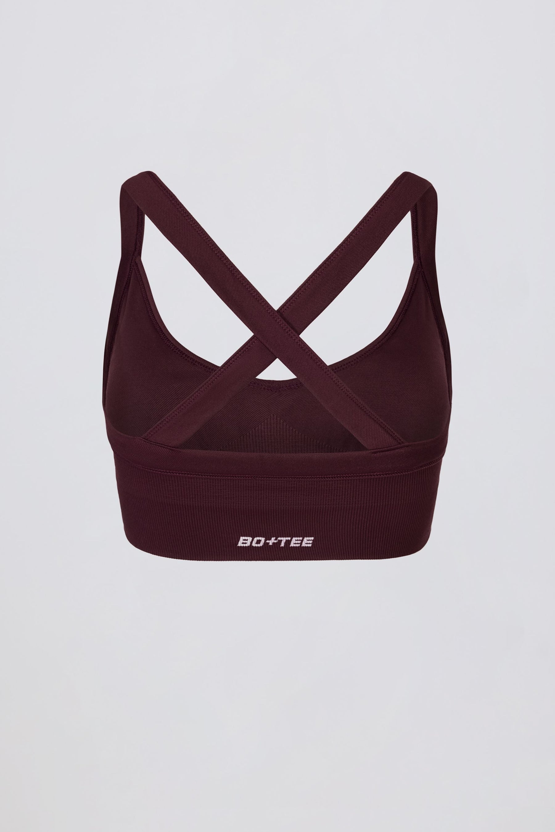 Super Sculpt Dikişsiz Çapraz Sırtlı Spor Sütyeni, Bordo