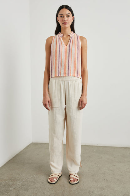 Christy Top - Papaya Çizgili