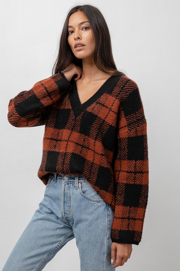Colleen Sweater - Paslı Siyah Ekoseli