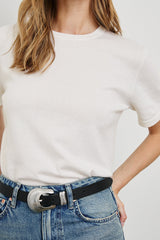 Pamuklu Kaşmir Tişört - Beyaz