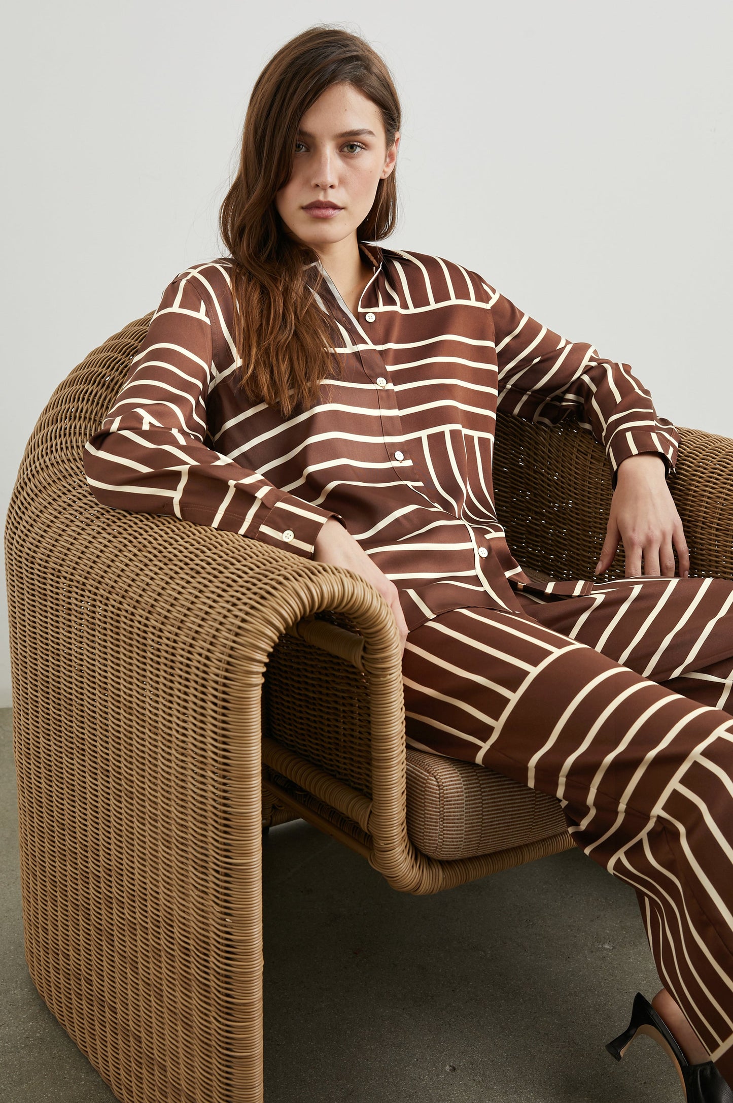 Damani Pant - Kahverengi Çizgi Sanati