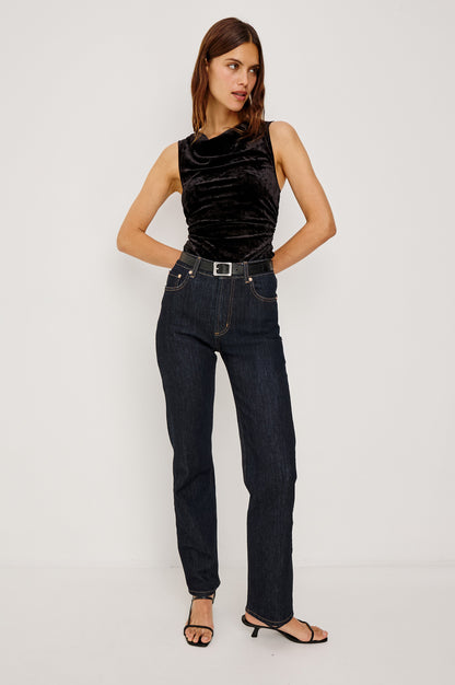 Fete Top - Siyah Kadife