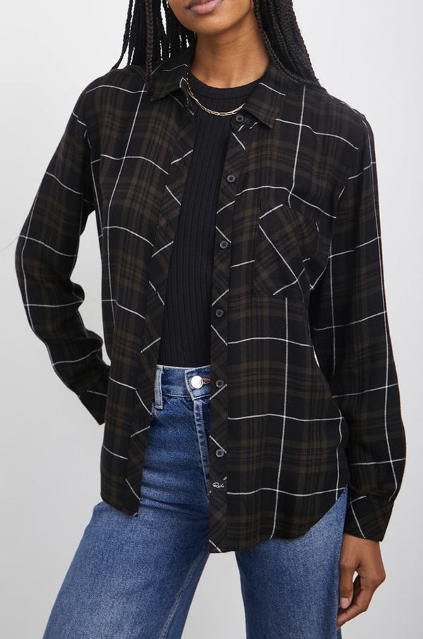 Hunter Gömlek - Zeytin Karbon Beyazı