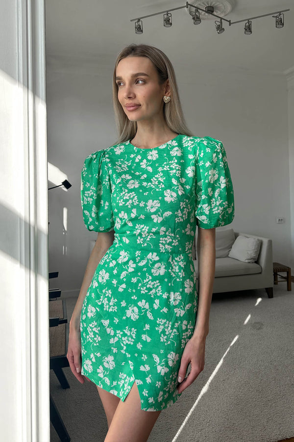 Kısa Kollu Sarma Mini Elbise