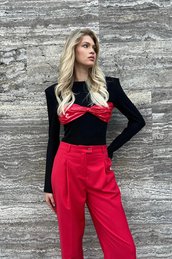 Deri Ek Parçalı Bodysuit