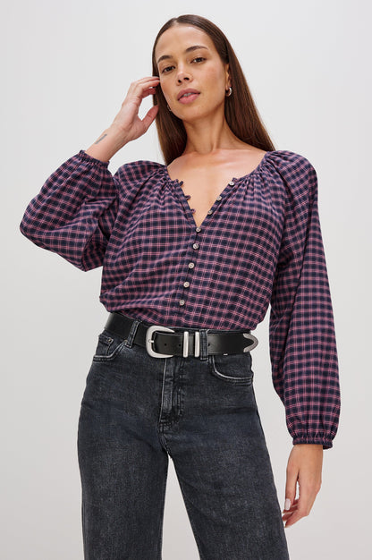 Indi Top - Rose Check