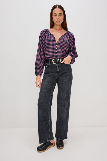 Indi Top - Rose Check