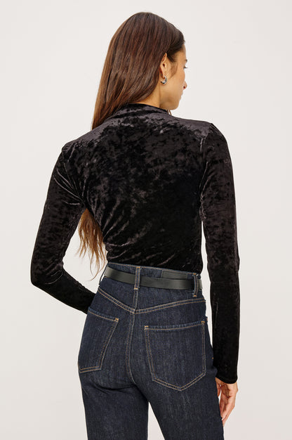 Joelle Üst - Siyah Kadife