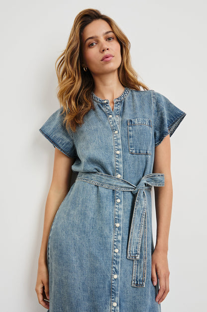 Kahlo Elbise - Orta Mavi