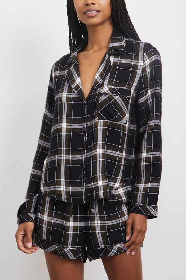 Kellen Pijama Takımı - Beyaz Kalamata Siyah