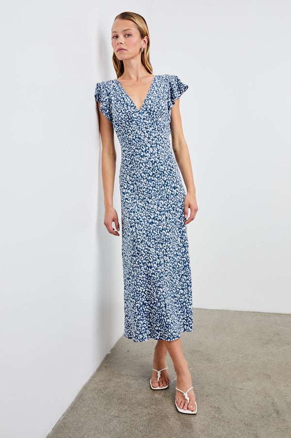 Kenz Elbise - Mavi Karışık Çita