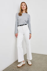 Uzun Kollu Mevsim Yaka Tişört - Melanj Grey