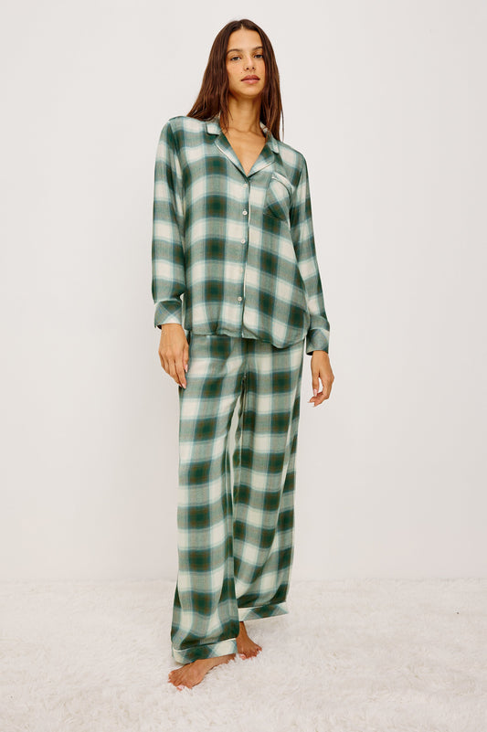 Luna Pijama Takimi - Fildişi Zeytin Yeşili Turkuaz