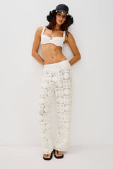 Maja Pantolon - Beyaz Deniz Kabuğu Örme