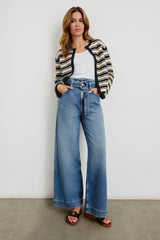 Nelly Cardıgan - Lacivert Yulaf Çizgili