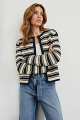 Nelly Cardıgan - Lacivert Yulaf Çizgili